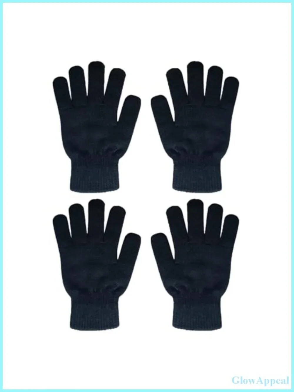 2 Pairs Acrylic Stretch Knit Gloves for Running Hiking Driving Warm Winter
